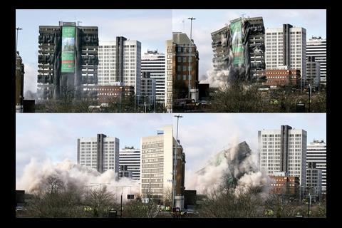 Demolition of 17-storey tower in Birmingham